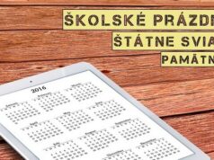 Školské prázdniny. Sviatky. Pamätné dni