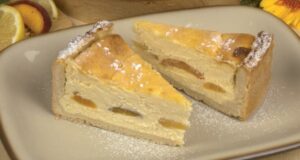 broskyňovo-tvarohový koláč