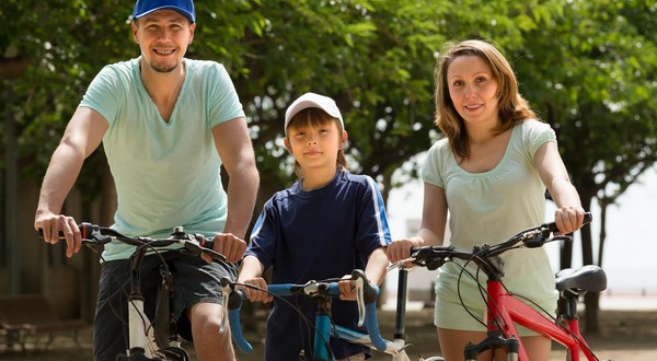 rodina na bicykloch