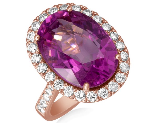 prsteň s ružovým kameňom alo diamonds