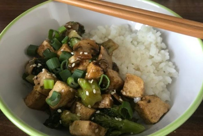 zdravé tofu - a la čínske kocky na obed