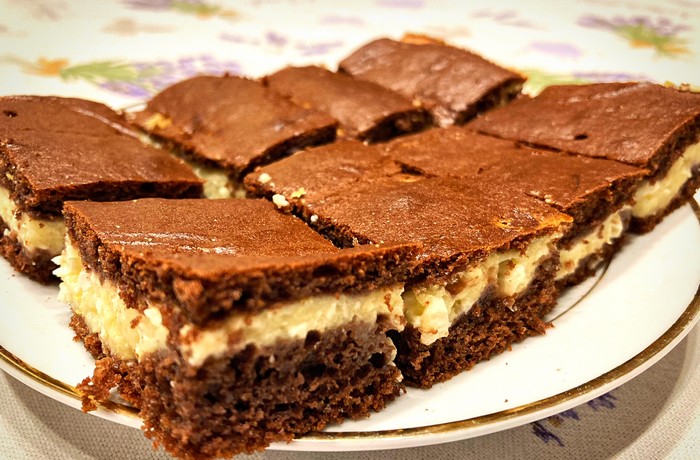 čokoládovo-tvarohový koláč recept