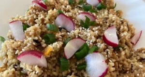 recept na opekaný tempeh s bulgurom