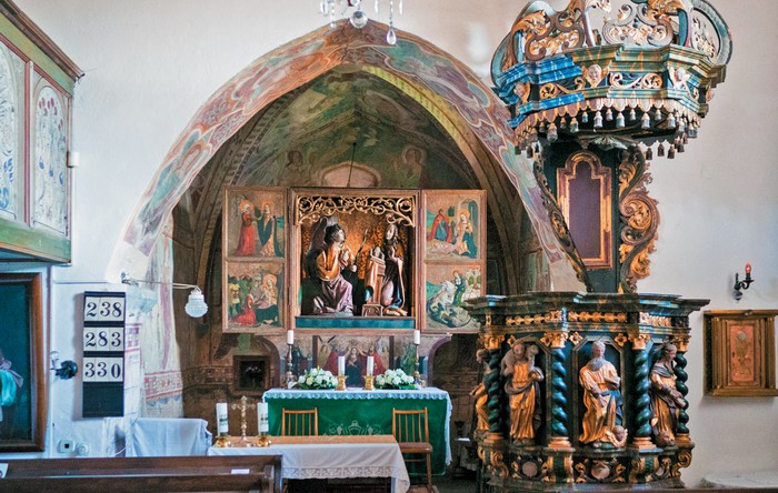 Gotický oltár zvestovania Panne Márii od Majstra