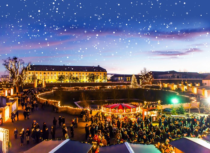 vianočné trhy na zámku Schloss Hof
