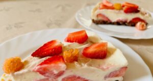 nepečený jahodový cheesecake recept