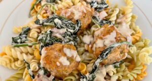 mäsové guľky v smotanovo-špenátovej omáčke recept