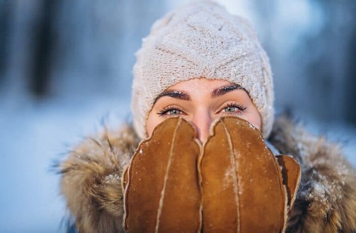 kontaktné šošovky v zime