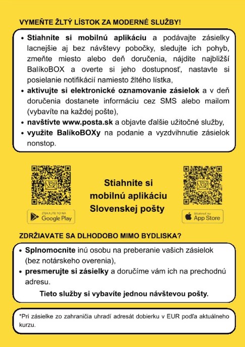 zlty-listok-z-posty-zmeny
